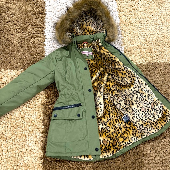COPY - Girls Winter Coat with thick animal print fleece lining. Size 14 - Picture 2 of 7